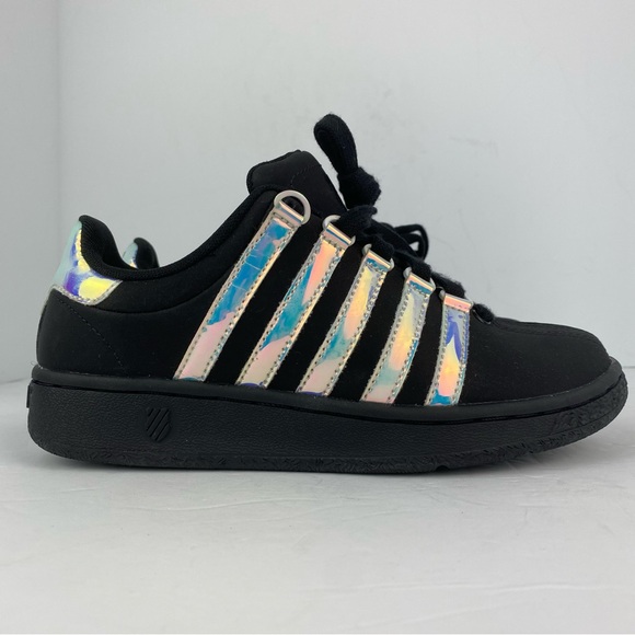 K-Swiss Shoes - K-Swiss size 6 Women’s Classic VN Black Ice Iridescent Stripe Sneakers